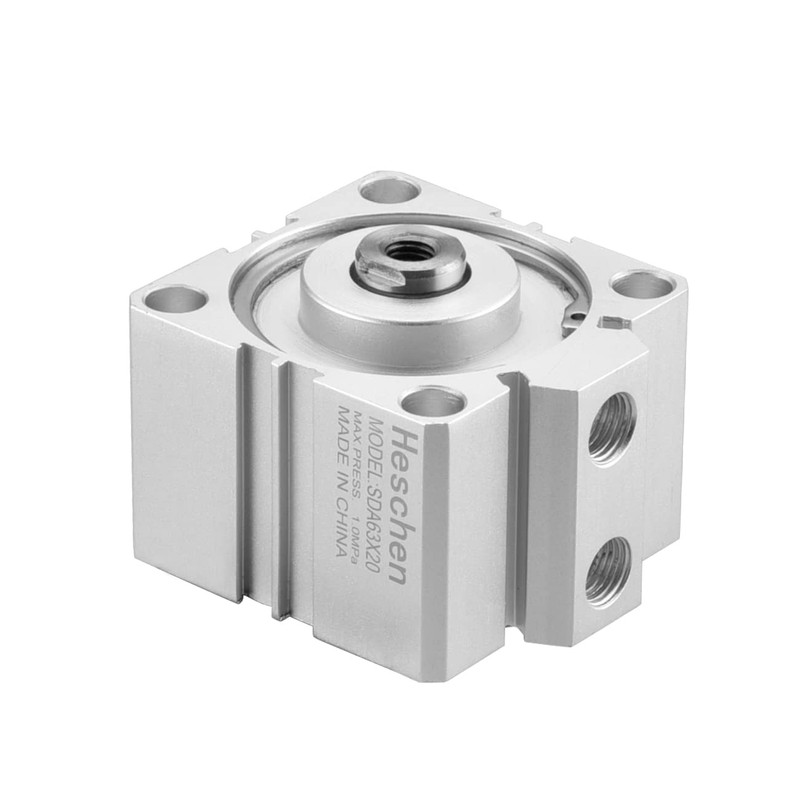 Heschen Pneumatic Compact Aluminum Air Cylinder, SDA 63-20, Bore 63mm,