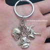 21-Piece Football Pendants DIY Keychain Set - Customizable with Interchangeable