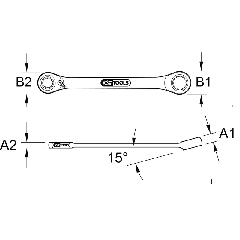 KS Tools 503.4691 GEAR+ Mini Bit Spanner, 1/4-Inch