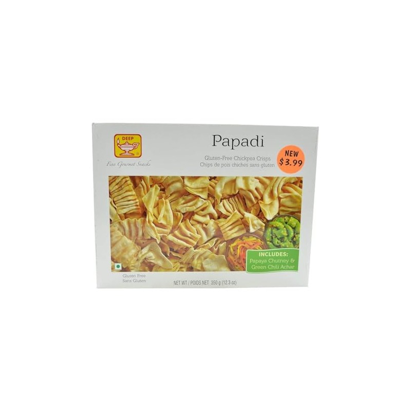 Deep, Papadi (Gluten Free Chickpea Crisps), 1 Pound(LB)