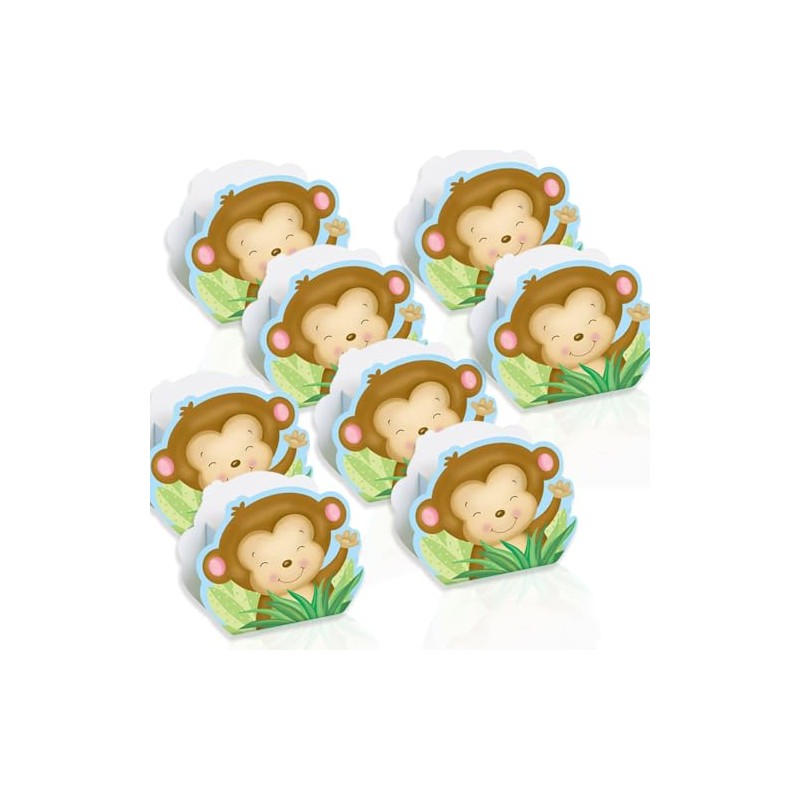 Unique Boy Monkey Baby Shower Paper Favor Boxes, 4.5" X