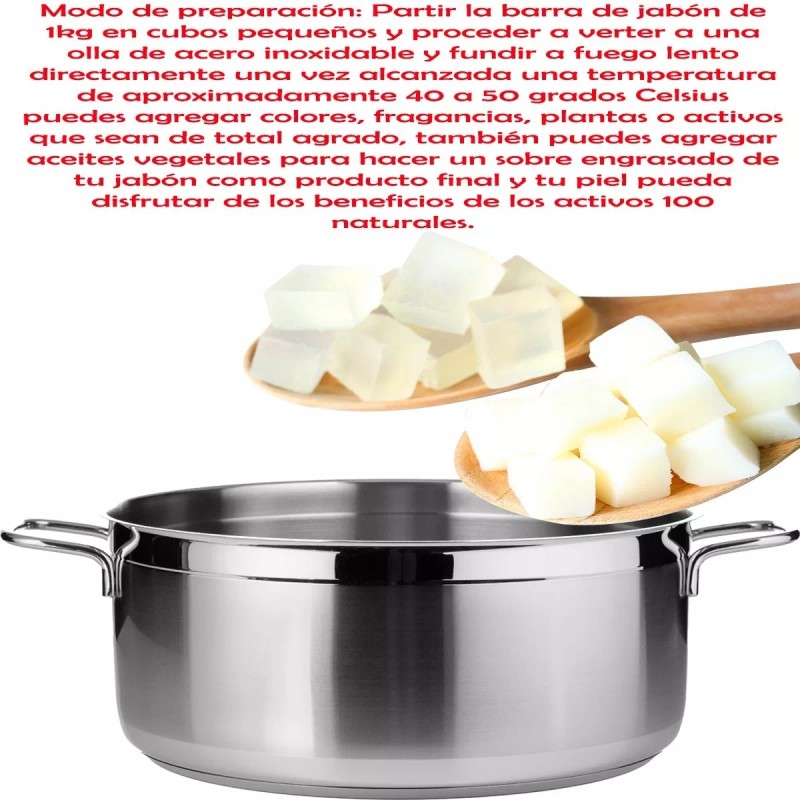 VIVONATURAL 2 Kg Jabón Base Glicerina Transparente Alta Dureza Vegano