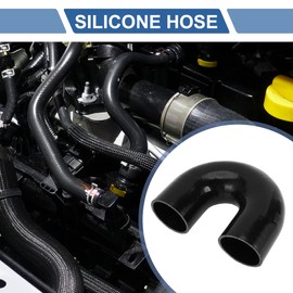 X AUTOHAUX 1 Pcs 70mm/2.75" ID 120mm/4.72" Length 180 Degrees Black Car Silicone Hose Coolant Hose Universal