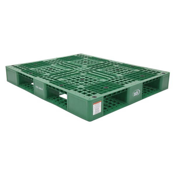 Vestil PLP2-4840-GREEN Green Polyethylene Pallet with 4 Way Entry, 6600