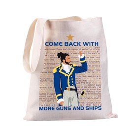 PXTIDY Hamilton Musical Lyrics Gift I Come Back Hamilton Musical Tote Bag Theatre West End Broadway Musical Gift Shopping Bag