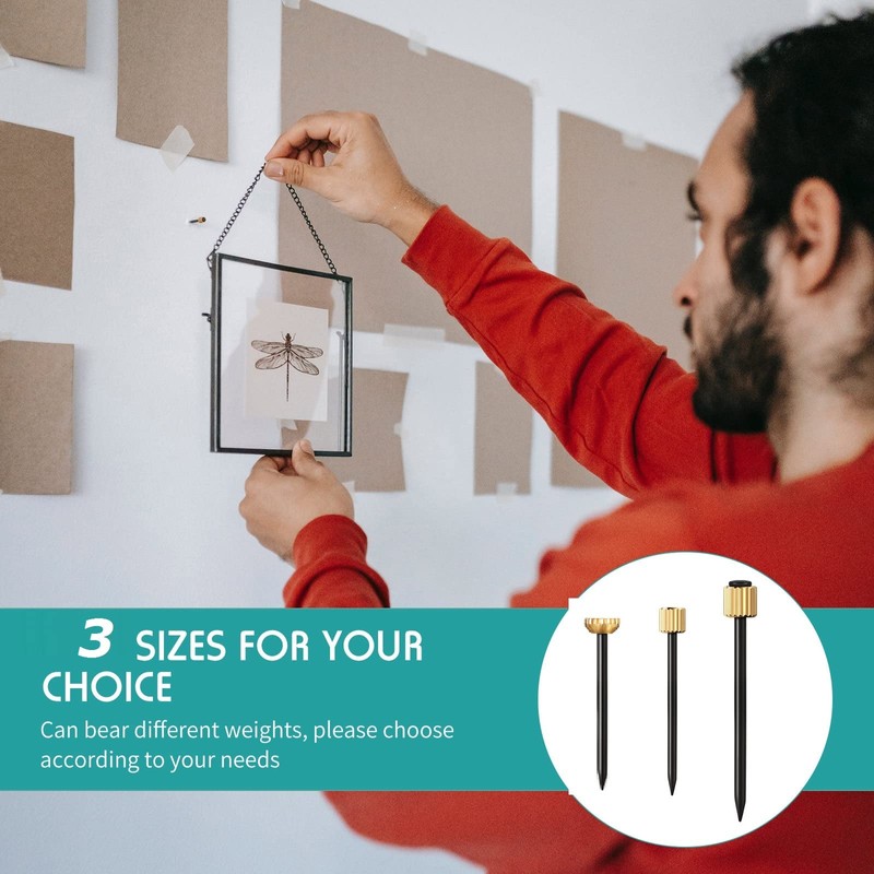 Hotop Picture Hanging Nails Picture Frame Nails Black Steel Nails