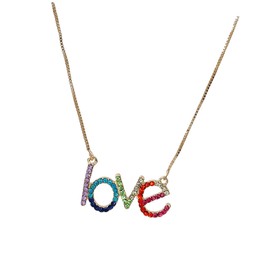 SAFIGLE 1pc Love Necklace Charm Necklace Crystals Necklaces Letter Necklaces Letters Chain Necklace Rhinestone Pendant Necklace Diamond Charm Word Pendant Necklace Gold Filled Necklace