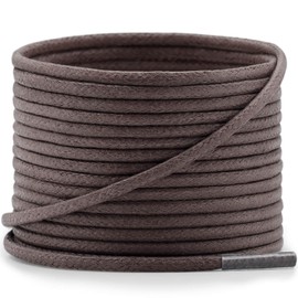 YJRVFINE Round Waxed Shoe Laces: 43 Inch Dark Brown Thin Oxford Dress Shoelaces for Boots 2 Pair