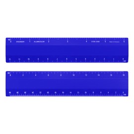 Alumicolor Engineer Ruler Scale w/ 4 Bevel Design for Drawing, Drafting & Engineering, Calibrations Divided by 10, 20, 30, 50 Parts per inch, 6 inch, Blue