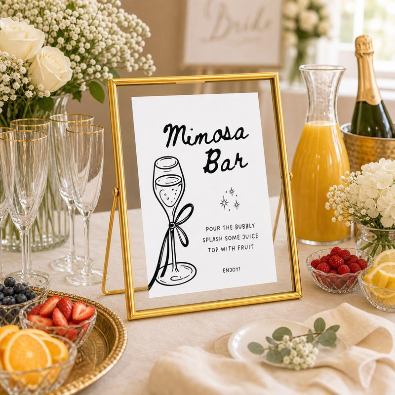 Calculs Mimosa Bar Wedding Sign, 8x10 Gold Floating Picture Frame