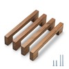 Evionlin Walnut Square 5 in 6 pcs Wooden Drawer Pulls