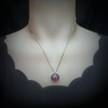 Ruby Necklace Hold Your Heart Style Sterling Silver Blue Sapphire
