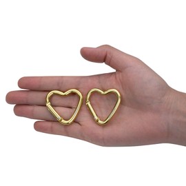 munkees, 2 x Mini Heart Carabiner Key Ring Gold 3222