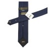 ALARA Mens Navy Blue Silk Tie Solid Satin Designer Slim