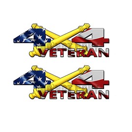 4x4 Truck Decals American Flag Veteran Crossed Cannons Truck Accessories (Set of 2) Truck Stickers