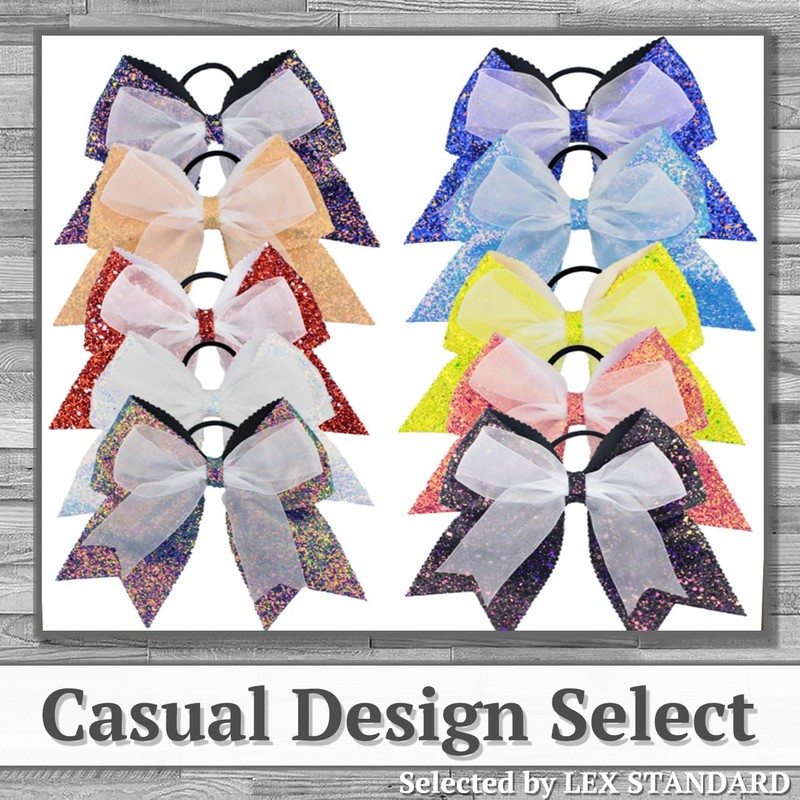 Rex Standard AH004 Hair Rubber Hair Accessories, Ribbon, Glitter, Cute,