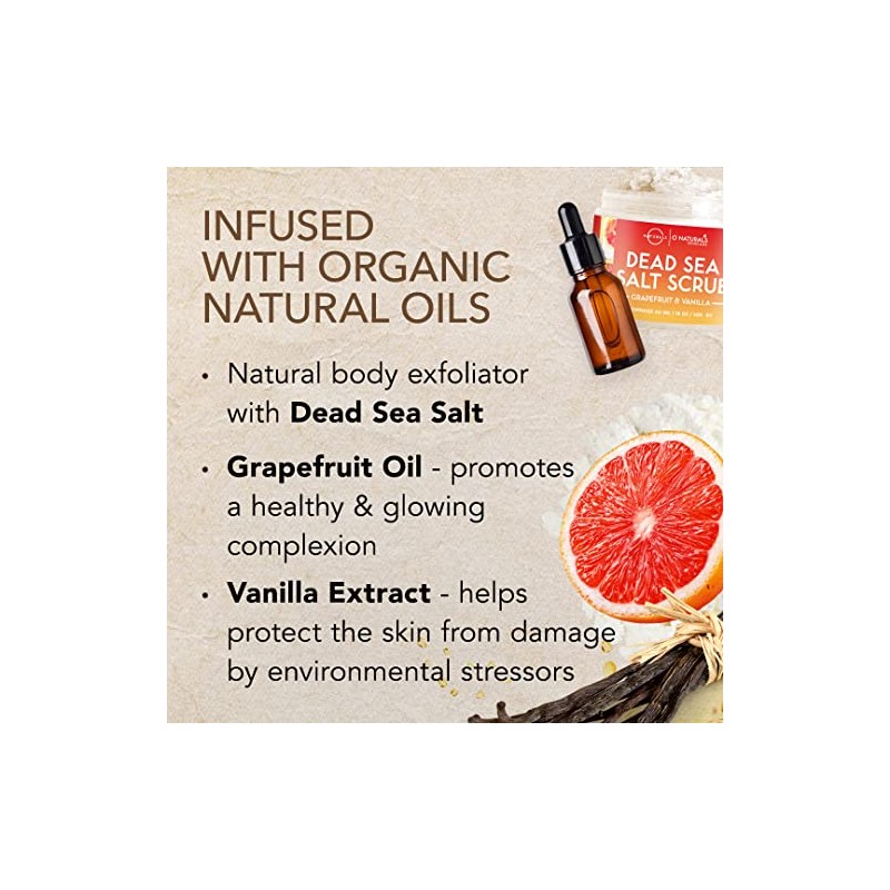 O Naturals Invigorating Grapefruit Vanilla Dead Sea Salt Face Body