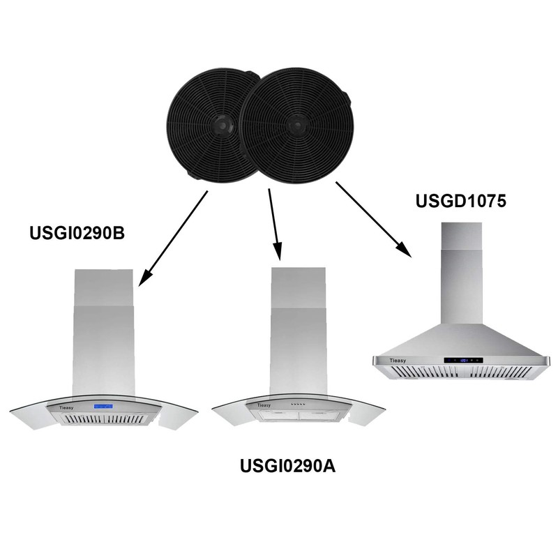 Range Hood Replacement Charcoal Filter (USGDCF-G) for Tieasy Range Hood