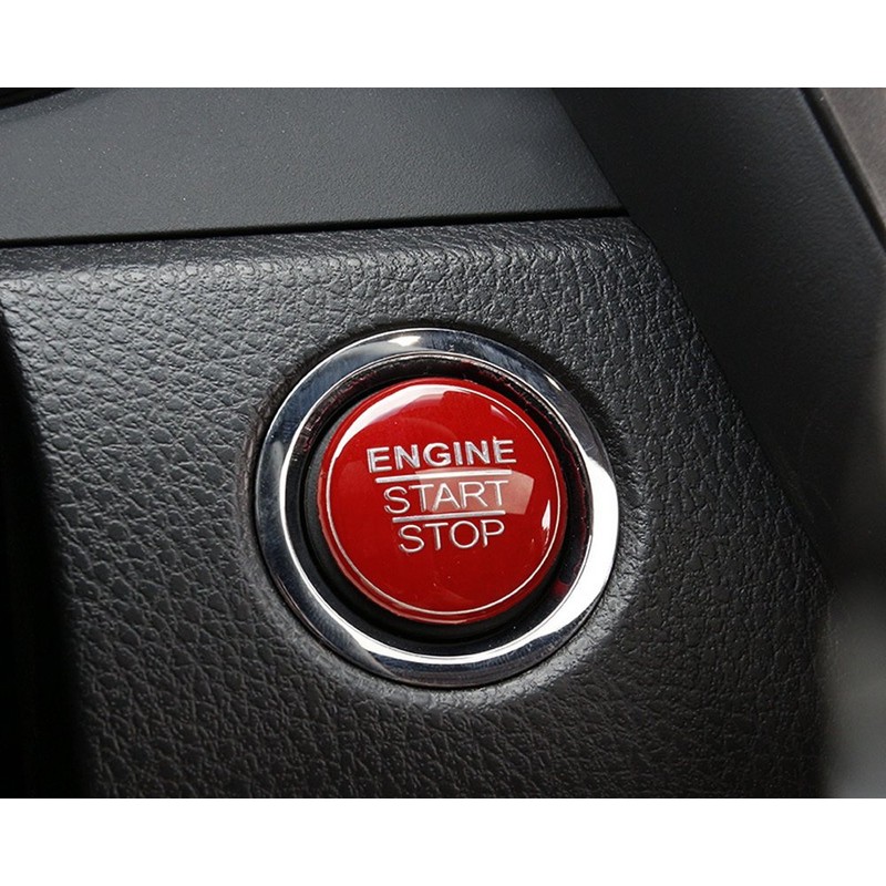 iJDMTOY Gloss Red Keyless Engine Push Start Button Cover Compatible