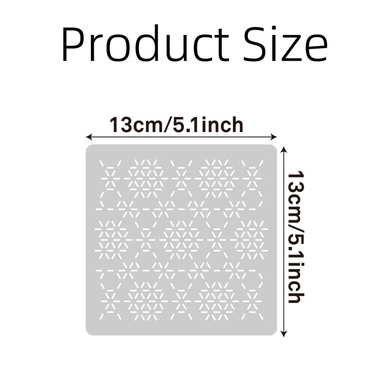 32 PCS Sashiko Stencil Kit, 5.1 x 5.1 Inch Plastic