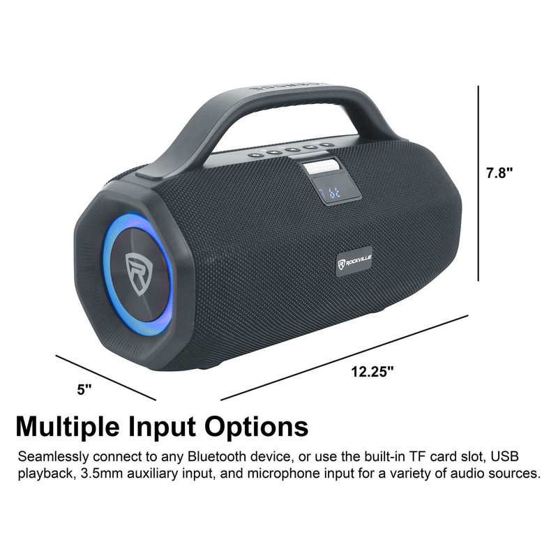 Rockville 2) Rockville SONIC-50L Wireless Linking Portable Bluetooth Party Speakers+Mic