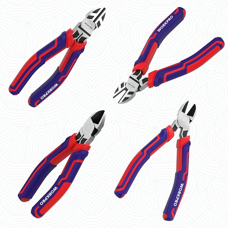 WORKPRO 6” Wire Cutters Heavy Duty CRV Steel Diagonal Pliers-Cutting