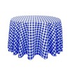 LinenTablecloth 108-Inch Round Polyester Tablecloth Blue & White Checker