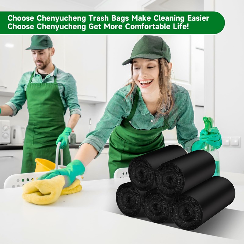 2.6 Gallon Small Black Bathroom Trash-Bags - Compostable Mini Garbage