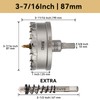 CENYB 3-7/16" (87mm) Tungsten Carbide Tipped Hole Saw with 2Pcs