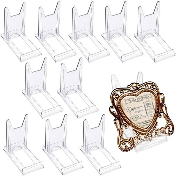 10 Pcs Acrylic Bracket Stands, Plastic Display Holders Picture Plate