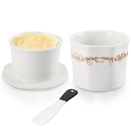 Butterglocke Keramik, 250g Französische Butterdose, Butterdose Wassergekühlt mit Keramikmesser, Französische Butterglocke 250g, Französische Wasserbutterdose 250g, Weihnachtsgeschenk für die Küche