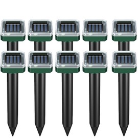 Mole Repellent Solar Powered 10 Pack,Snake Repellent Ultrasonic Vole Snake Repeller for Lawns and Yards,Waterproof Outdoor Gopher Repeller Effective for Garden