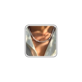 Inateannal Boho Baroque Pearl Necklace Pearl Beaded Choker Necklace White Irregular Pearl Necklace Freshwater Pearl Bead Necklace Short Pearl Chain Necklace Choker