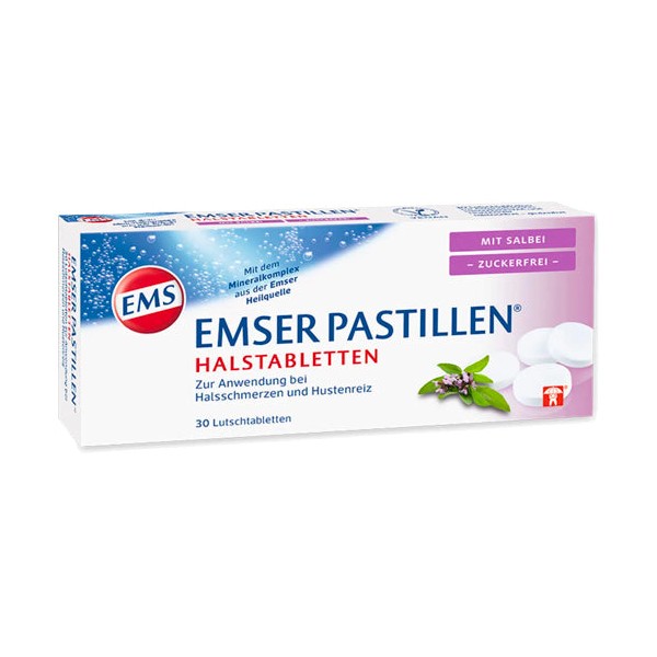 Emser Pastillen Throat Lozenges With Sage Sugar-Free 30 pcs