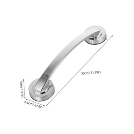 SHINEOFI Wall Mounted Safety Grab Bar for Elderly Large Silver Suction Cup Bathroom Handrail Non Slip Toilet Assist Bar for Enhanced Stability Bathing and Personal Care