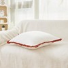 Lemfux Velvet Throw Pillows White Throw Pillows with Red Fringe