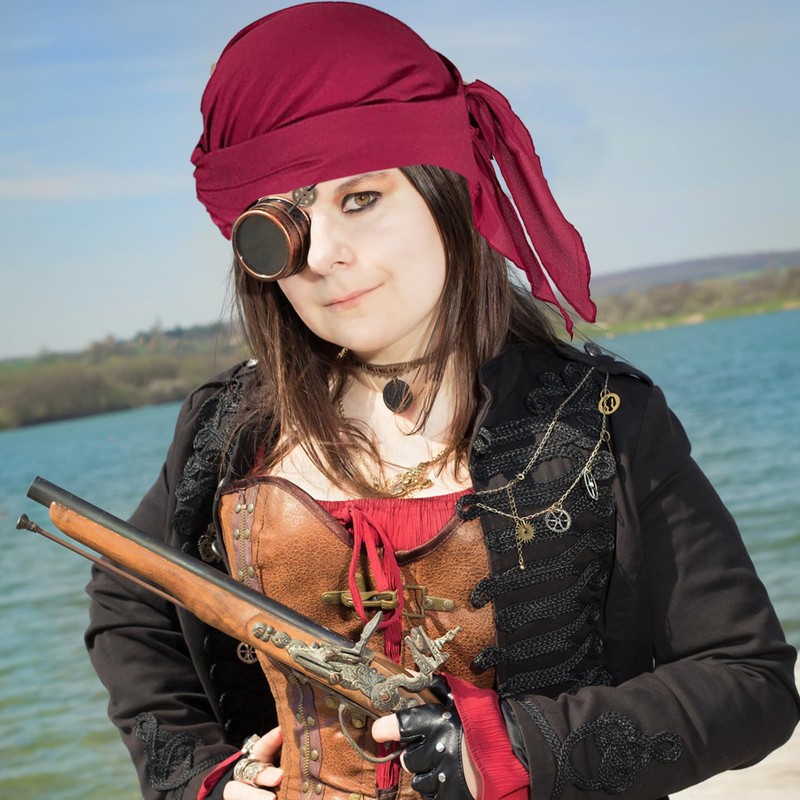 AUNGKWANG Headwrap Tail Bandanas Long Tail Wide Straps Du-rag Head