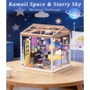 BeepZipp Starry Night Bedroom Miniature House Kit, DIY Space-Themed Dollhouse