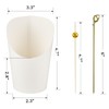Ocmoiy Charcuterie Cups with Sticks White Disposable 14 oz Kraft