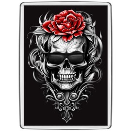 Pixly® Skull and Rose Fridge Magnet Large Jumbo Size Keepsake Novelty Refrigerator Magnets Gift