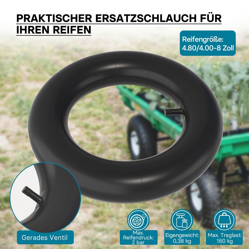 Standard inner tube for wheelbarrow size 400x100 4.00-8