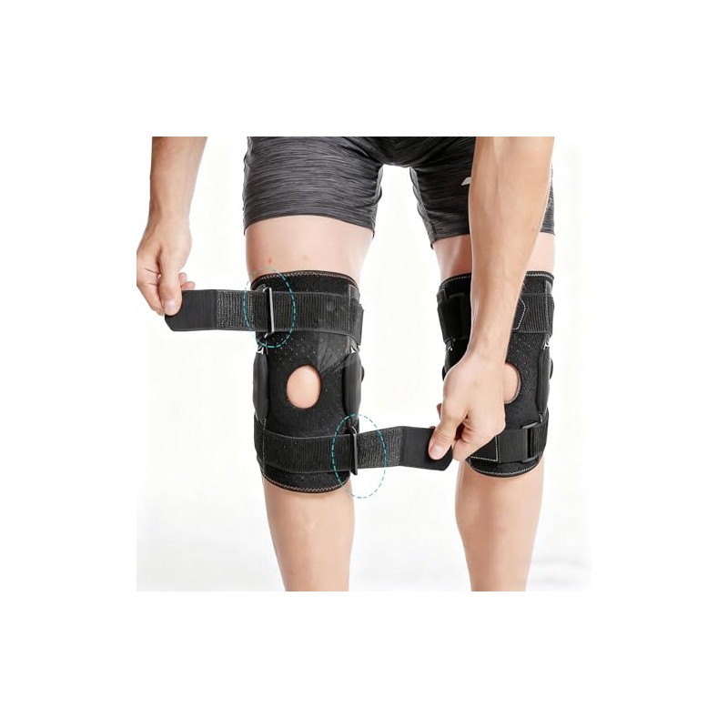 2 PCS Hinged Knee Brace Support for Men & Women,