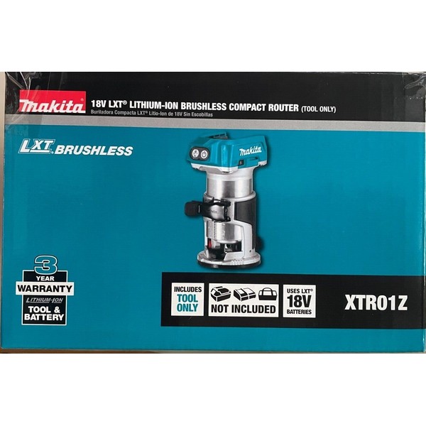 Makita XTR01Z 18 volt LXT Cordless Brushless Compact Router New