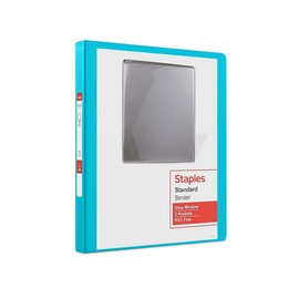 Staples 1/2" 3-Ring View Binder, D-Ring Teal (26429-CC)
