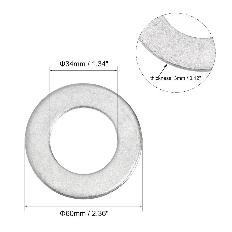 sourcing map 60mm x 33mm x 3mm Carbon Steel Flat