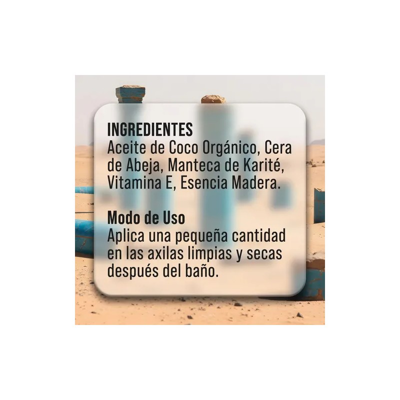 Desodorante Natural en Crema para Hombre con Aroma a Madera,