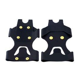 Superio Snow Ice Cleats Snow Grips Shoe and Boot Cleats Easy Slip-On Grip Rubber, 6 Anti-Slip Studs Protection, Hike or Walk Traction Cleat Rubber Spikes, Ice Snow Mud Teeth Cleats (Small)