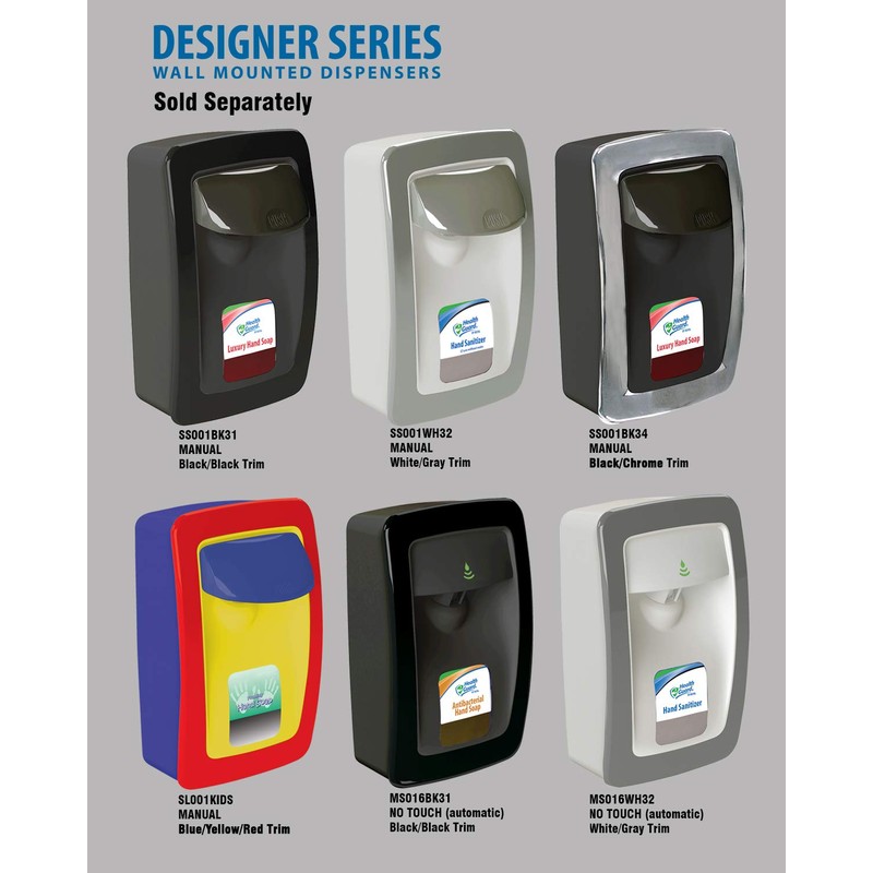 Designer Series SS001WH32 Manual Wall Mount Dispenser, Plastic, 1250 mL,