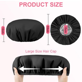 AOGOE 2 Pack Heat Caps Deep Conditioning Hair Caps, Double Layer Hot Oil Hair Treatment Heat Caps, Tin Foil Hair Heat Cap, Reusable Shower Caps Steam Caps Hair Dye Cap Tin Foil Hat for Home Salon Use