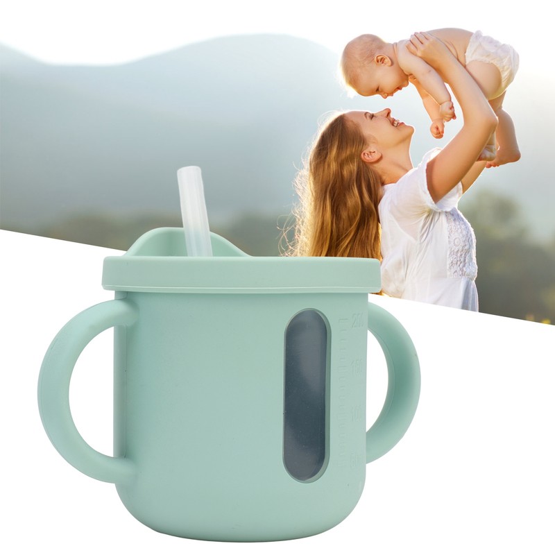 Silicone Sippy Cups Double Handles Lightweight Toddler Training Cup with